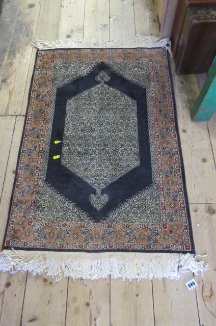 SMALL BLUE CIRCULAR SILK RUG Image