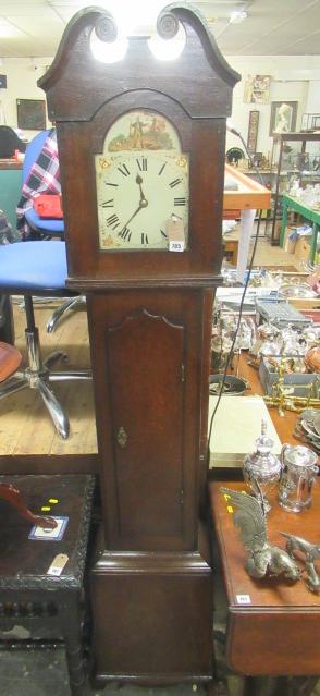 SMALL OAK LONGCASE CLOCK Image