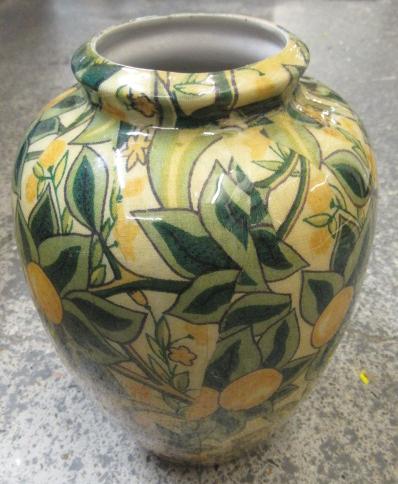 FABRIC COVERED CHINA VASE Image