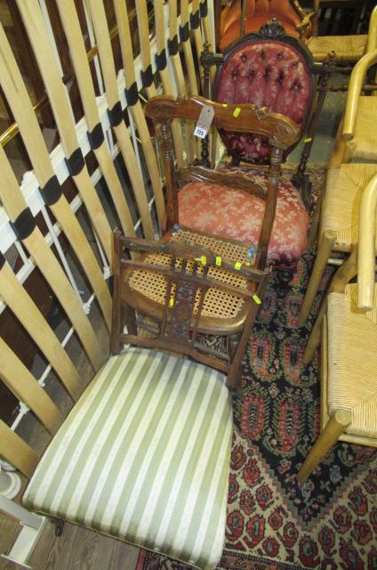 VICTORIAN CARVED  SALON CHAIR AND TWO OTHERS Image