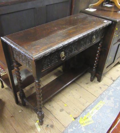 CARVED OAK HALL TABLE Image