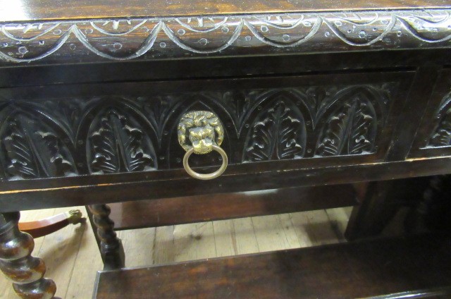 CARVED OAK HALL TABLE Image