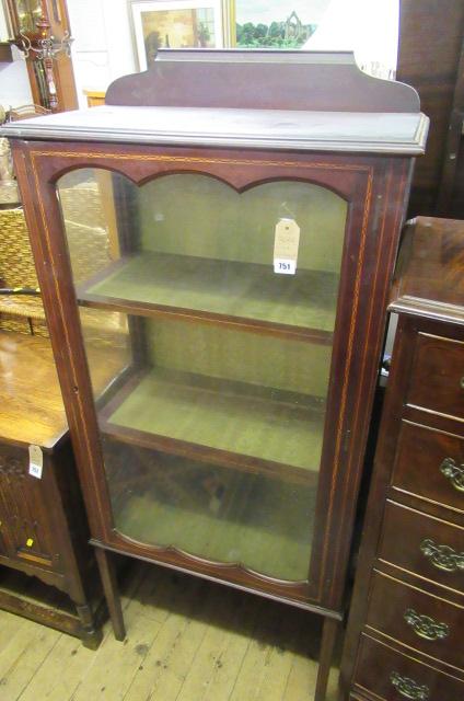 MAHOGANY INLAID GLAZED DISPLAY CABINET Image