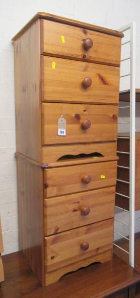 PAIR OF PINE THREE DRAWER BEDSIDE CABINETS Image