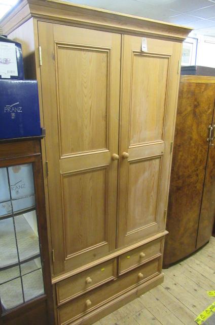 PINE WARDROBE WITH THREE DRAWERS  Image
