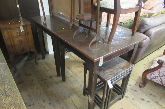 PAIR OF COPPER TOP PUB TABLES Image