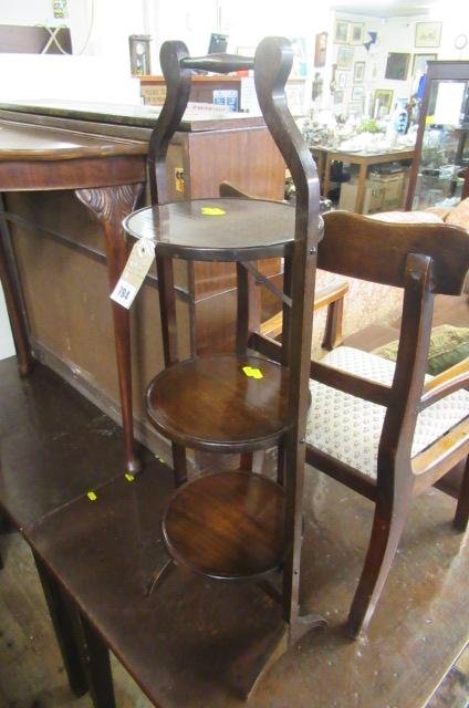 MAHOGANY FOLDING CAKE STAND Image