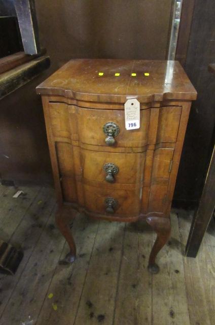 WALNUT BREAK FRONT THREE DRAWER CABINET Image