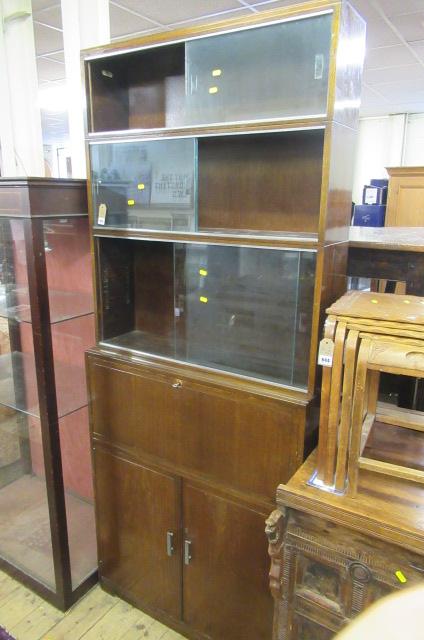 GLAZED MINTY BUREAU BOOKCASE Image