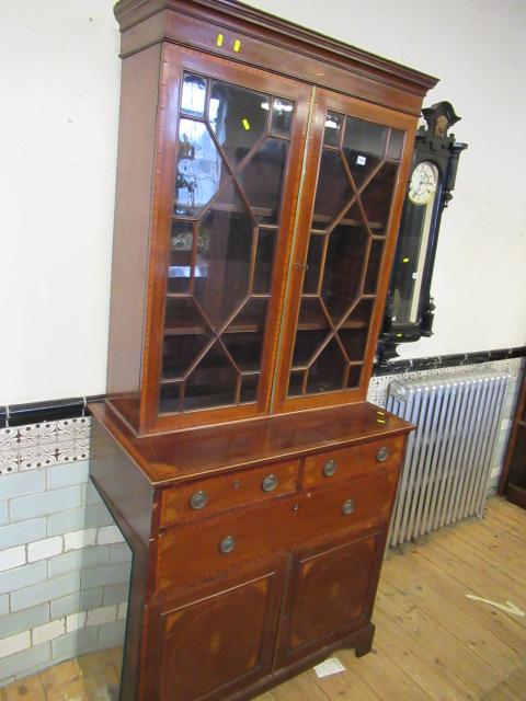 MAHOGANY BOOKCASE ON CUPBOARD Image