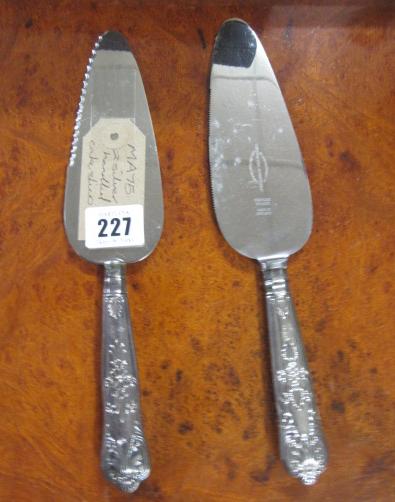 TWO SILVER HANDLED CAKE SLICERS Image