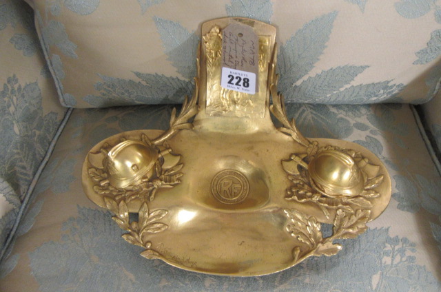 AFTER RENE TAUPIN D'AUGE GILT METAL DESK STAND Image