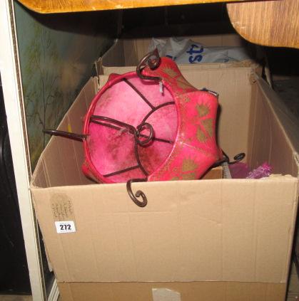 TWO BOXES OF MISCELLANEOUS ITEMS  TWO SUITCASES AND A PRINT Image