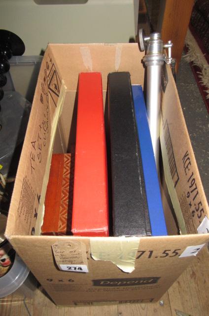 BOX OF MISCELLANEOUS INCLUDING RECORDS  WOODEN BOXES ETC Image