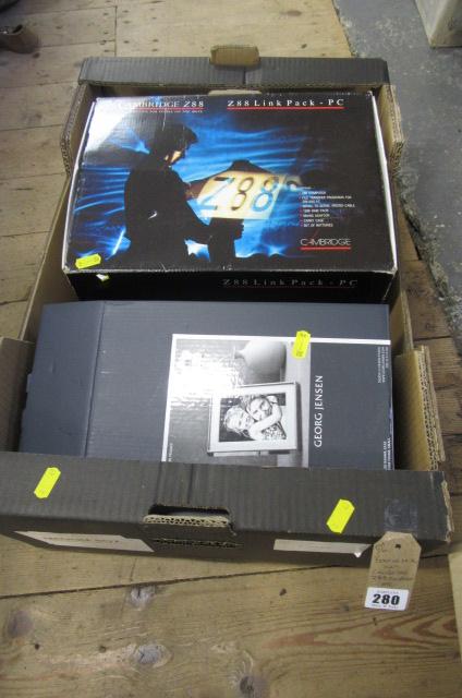 BOX OF MISCELLANEOUS INCLUDING CAMBRIDGE Z88 COMPUTER ETC Image