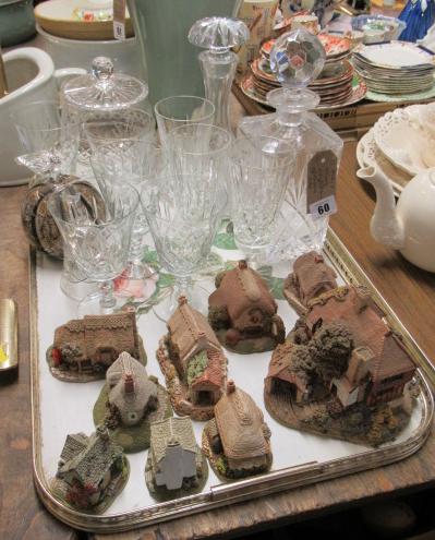 TRAY OF LILLIPUT LANE AND GLASS WARE ETC Image
