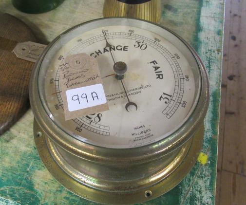 CIRCULAR BRASS BAROMETER Image