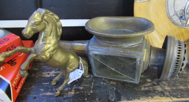 BRASS CARRIAGE LAMP AND HORSE Image