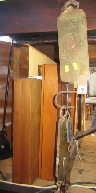 THREE BRASS HANGING SCALES Image