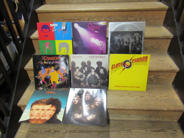 SEVEN VARIOUS QUEEN LP RECORDS Image