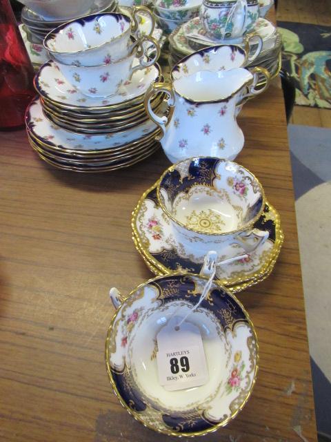 THREE COALPORT BATSWING CUPS AND SAUCERS AND A QUANTITY OF AYNSLEY CHINA Image