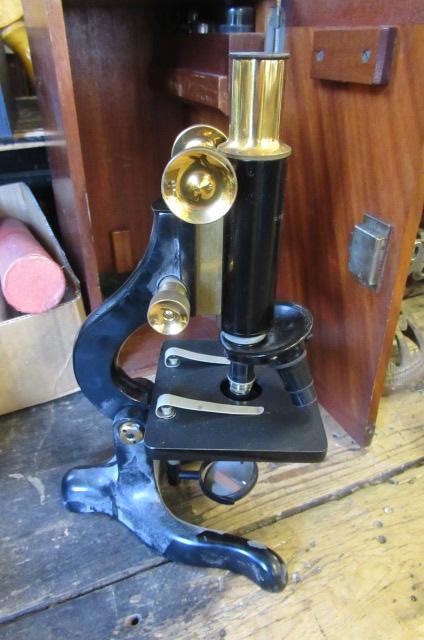 MAHOGANY CASED MICROSCOPE Image