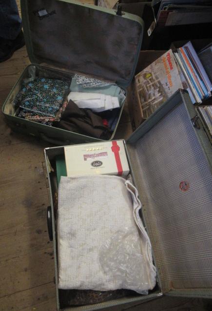 TWO SUITCASES OF MATERIAL ETC Image