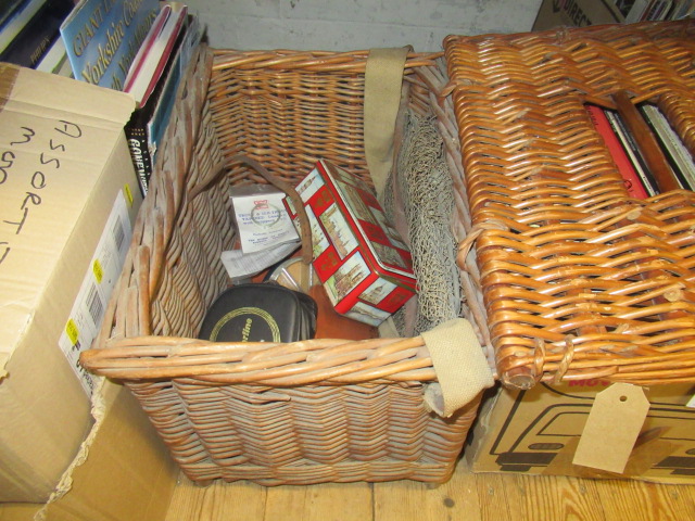 WICKER FISHING BASKET AND CONTENTS Image