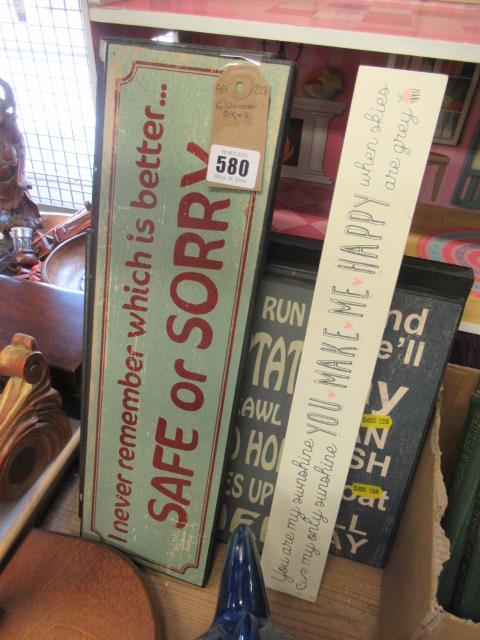 SIX WOODEN SIGNS Image