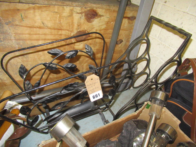 METAL WINE RACK AND MAGAZINE HOLDER Image