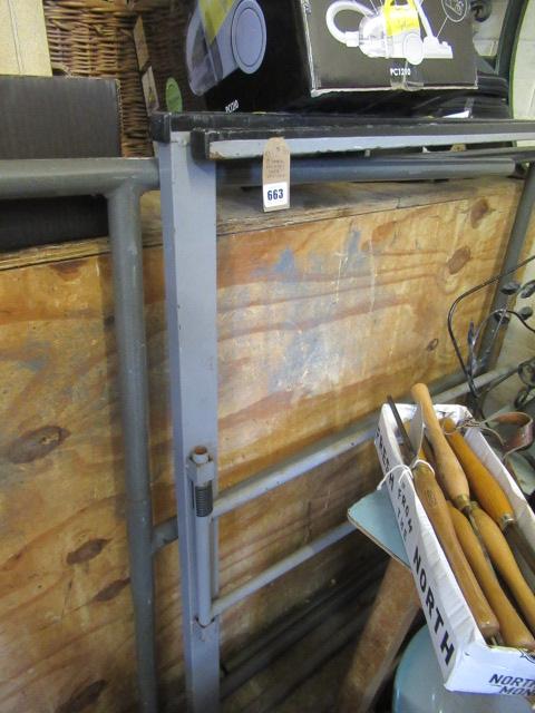 TWO METAL SETTEE STANDS Image