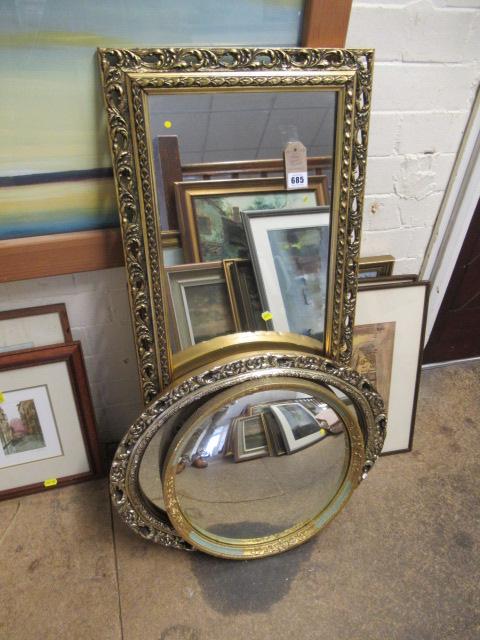 THREE GILT FRAMED MIRRORS Image