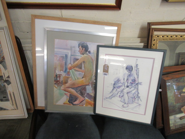 THREE FRAMED NUDE PICTURES BY ANN CARR Image