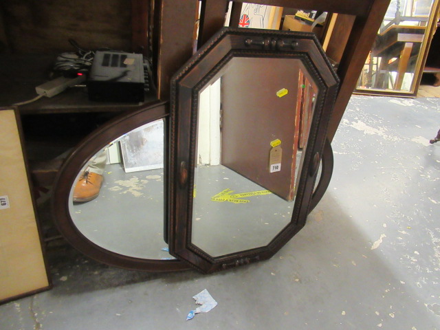 OAK AND MAHOGANY FRAMED MIRRORS Image