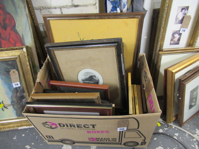 BOX OF PICTURES AND PRINTS INCLUDING JAMES TAYLOR PEN AND INK STUDIES Image