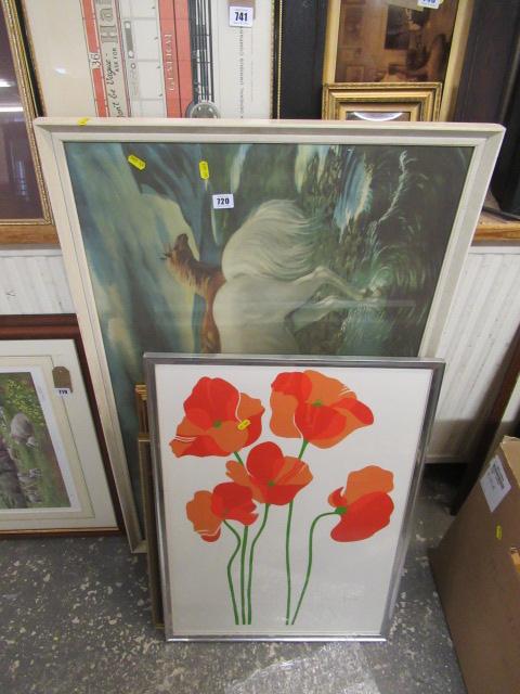 QUANTITY OF PICTURES AND PRINTS INCLUDING JAN JENSEN POPPY PICTURE Image
