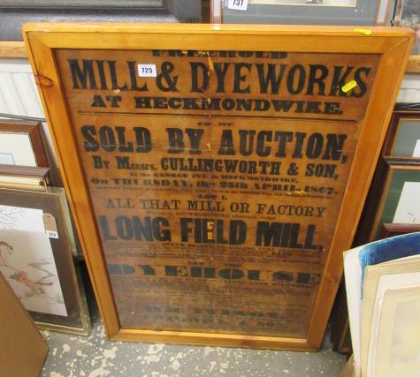 TWO OLD FRAMED AUCTION POSTERS Image