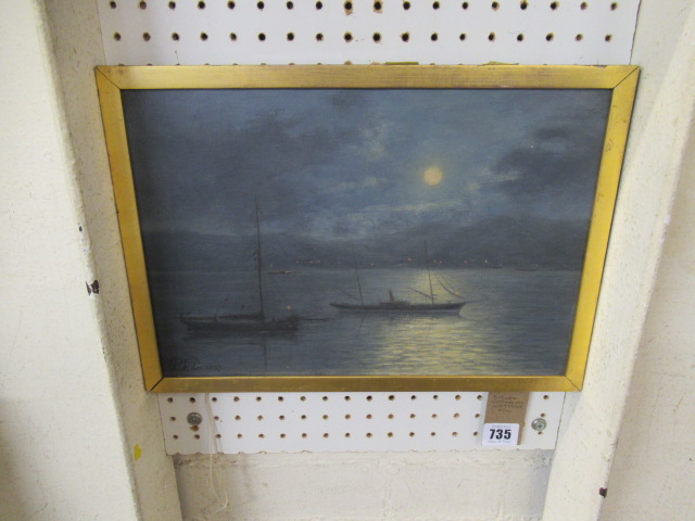 SIGNED VICTORIAN NOCTURNE OIL Image