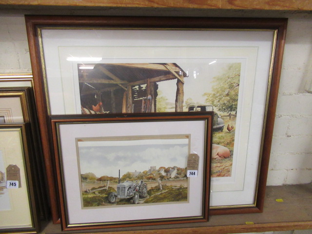 FRAMED PIG AND TRACTOR PRINTS Image
