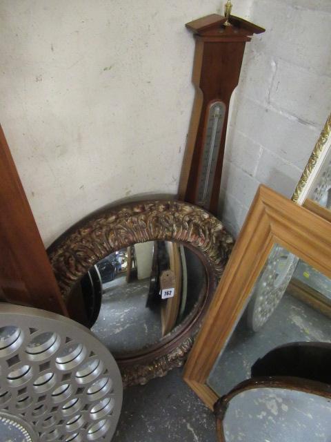 ORNATE FRAMED CIRCULAR MIRROR AND BAROMETER Image