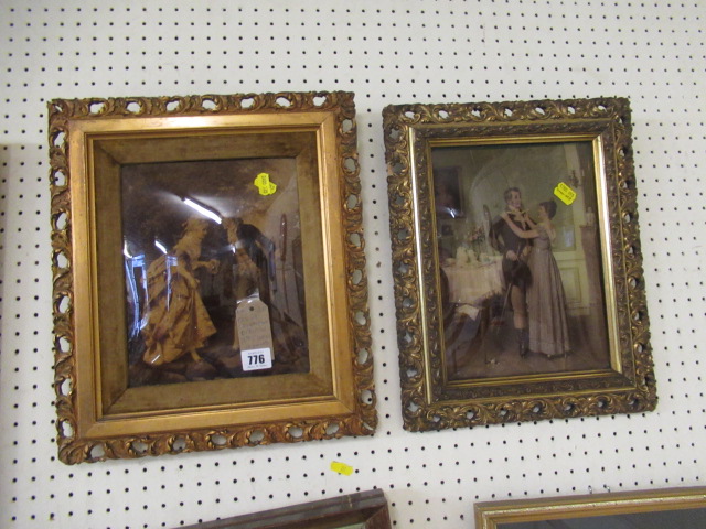 PAIR OF CRYSTOLEUMS DEPICTING 18TH CENTURY LADIES AND GENTLEMEN Image