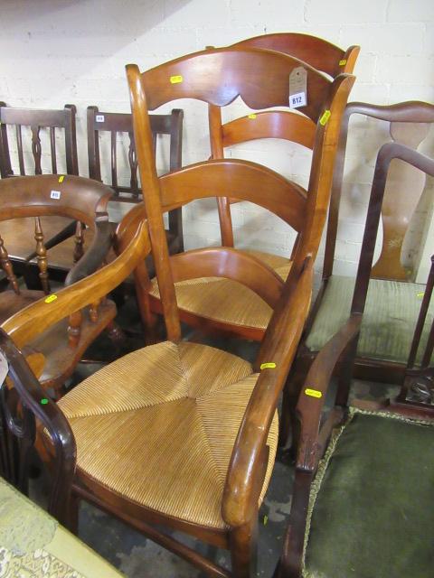 PAIR OF HIGH BACK SCROLL ARM COUNTRY CHAIRS Image
