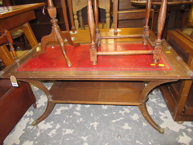 LEATHER TOP TWO TIER COFFEE TABLE Image