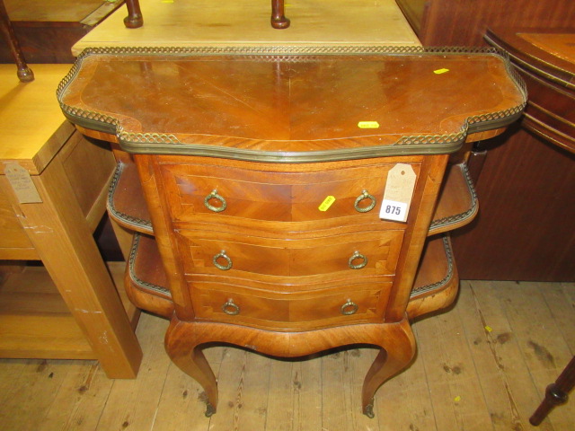 SMALL BOW FRONTED THREE DRAWER CHEST Image