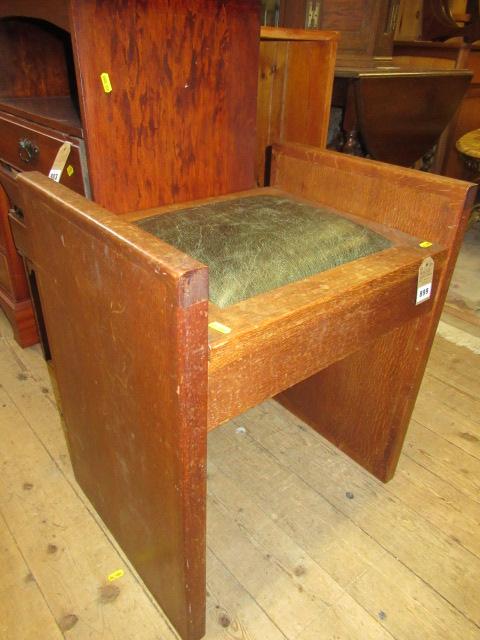 1930S ART DECO LEATHER TOP PIANO STOOL Image