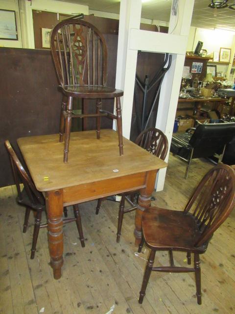 SET OF FOUR WHEELBACK DINING CHAIRS Image