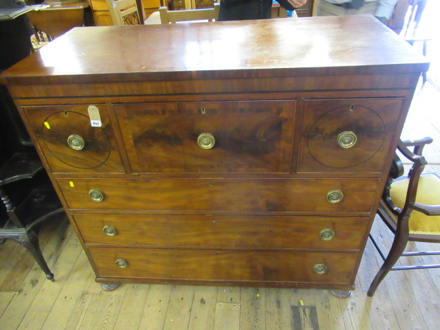 MAHOGANY AND EBONY INLAID CHEST OF DRAWERS Image