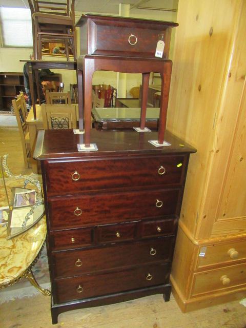 STAG CHEST OF DRAWERS AND A BEDSIDE CABINET Image