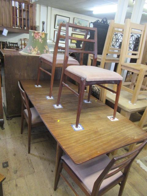 RICHARD HORNBY(?) DINING TABLE AND FOUR CHAIRS Image