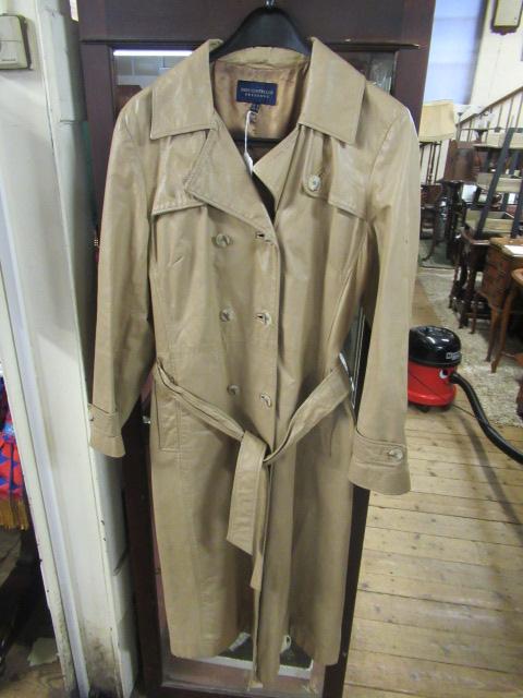 PAUL COSTELLO BUFF LEATHER COAT SIZE 12 Image